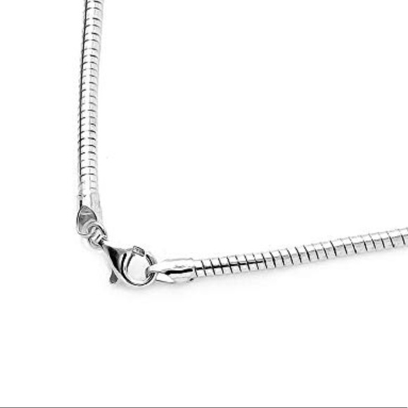 Sterling Silver Round Omega Chain Necklace - Picture 8 of 12